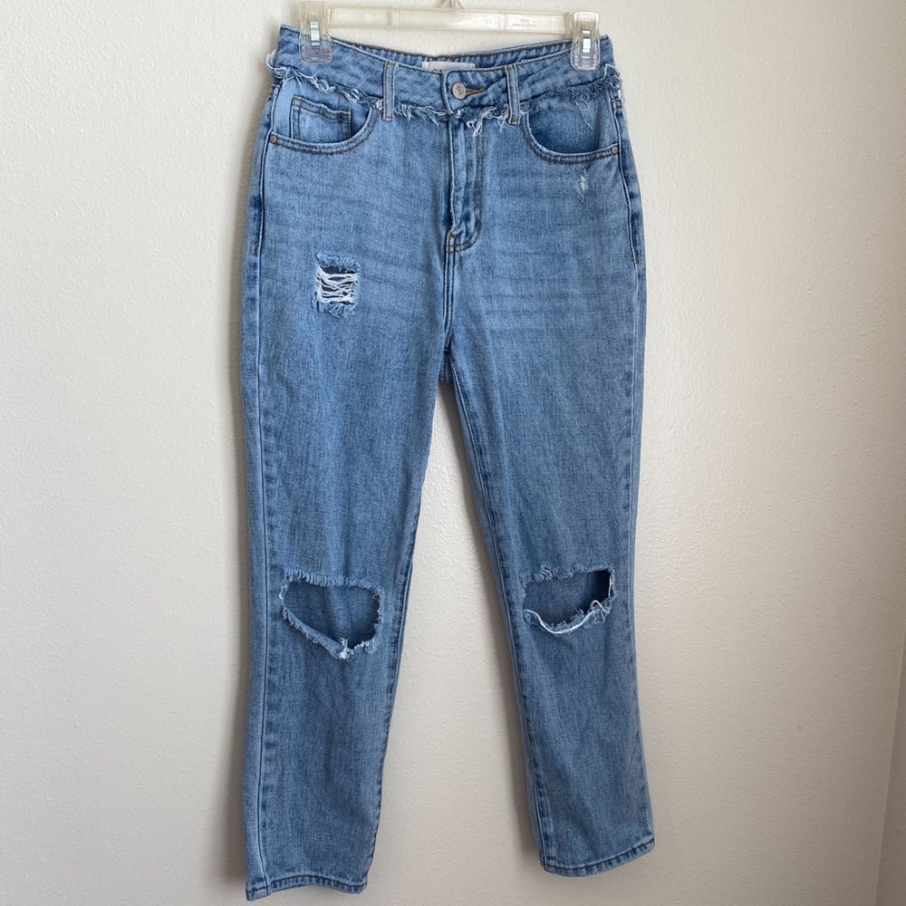 pacsun distressed mom jeans, size 25 🫐